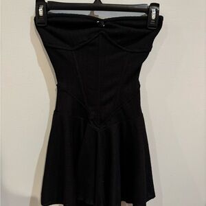 Black strapless dress